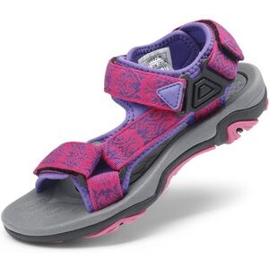 DREAM PAIRS Kids Lightweight Adjustable Straps Summer Sandals Fuchsia Size 12